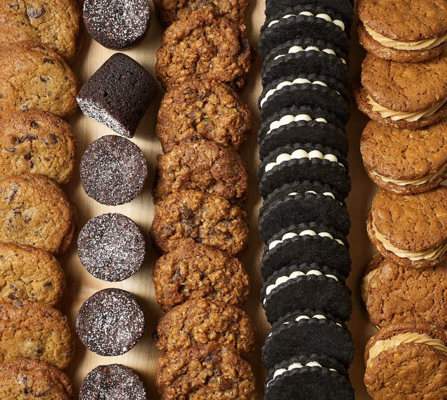 Rows of cookies at Bouchon Bakery in Yountville, CA