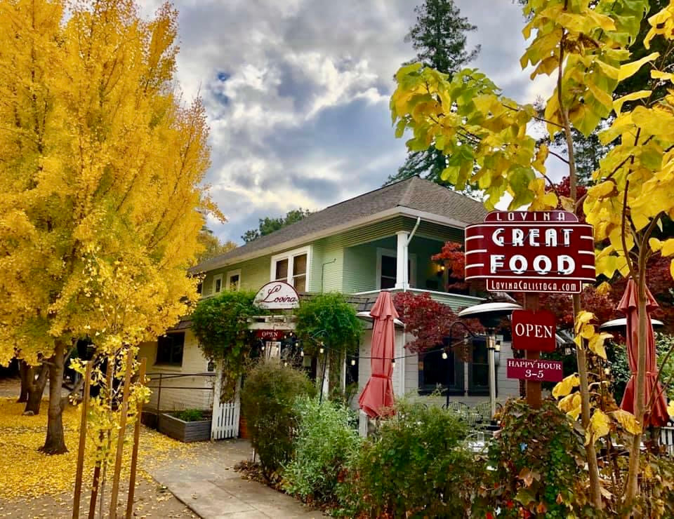 Exterior shot of Lovina Restaurant in Calistoga, CA