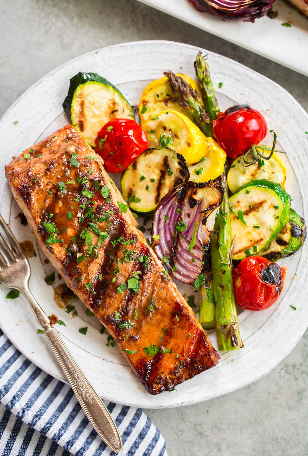 Grilled Salmon and roasted vegetables