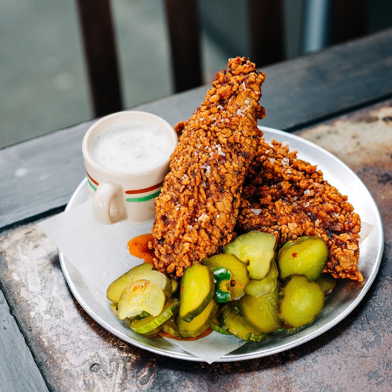 Fried chicken plate at Lo and Behold