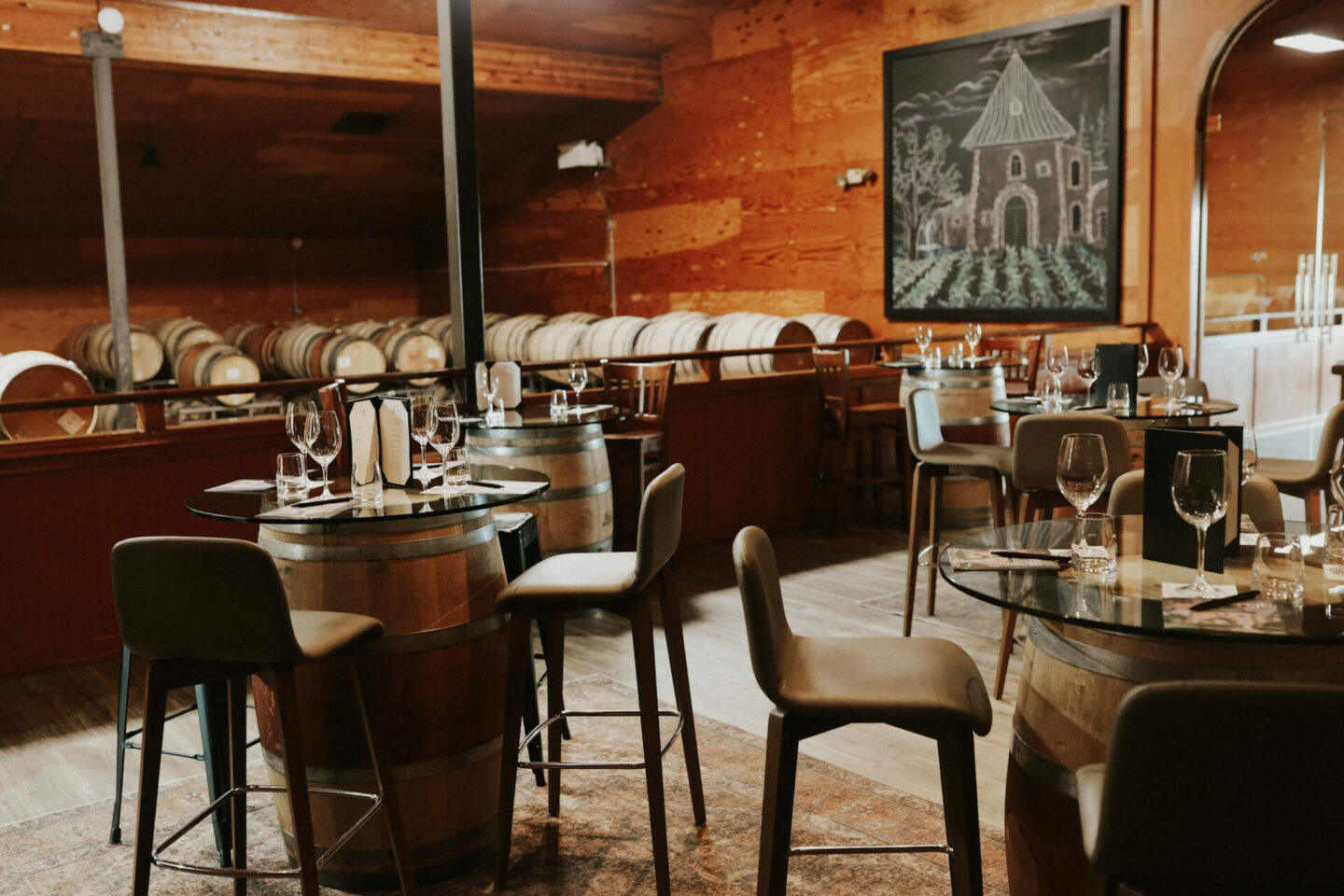 PEJU Winery barrel tasting room