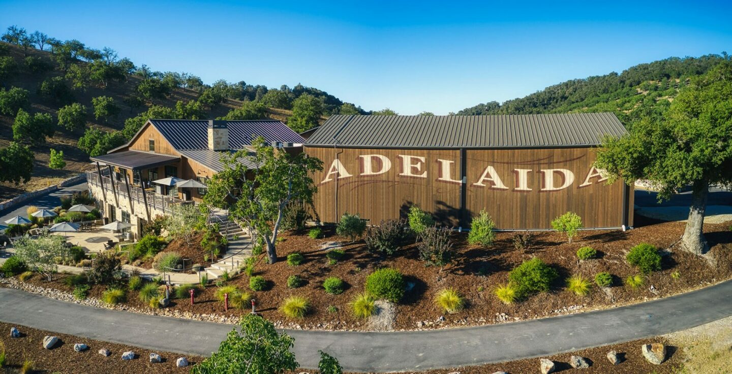 Exterior of tasting room and winery at Adelaida Vineyard