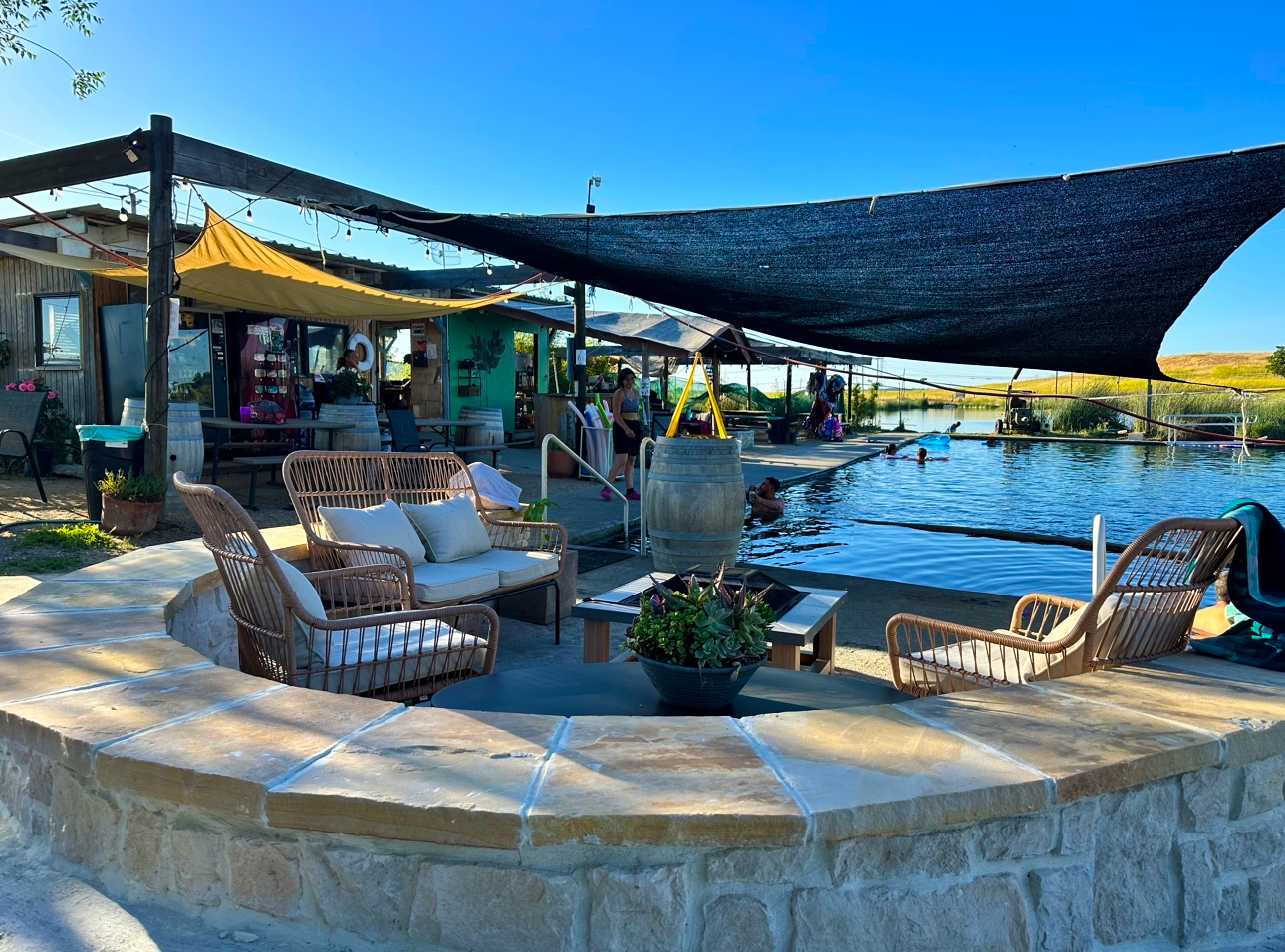 Outdoor hot spring area