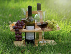 Outdoor Wine Table & Charcuterie Board