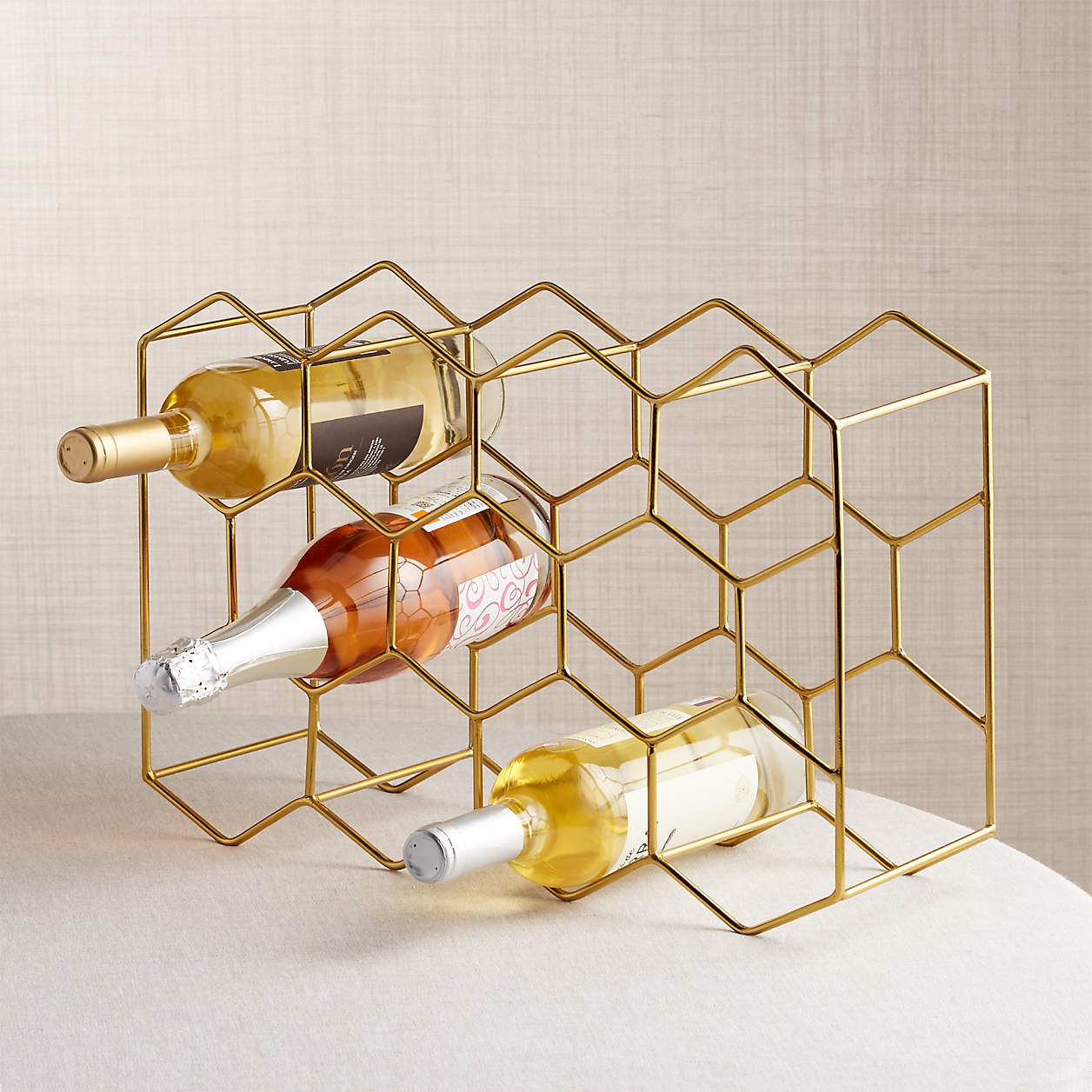 Honey Comb Design Brass wine rack