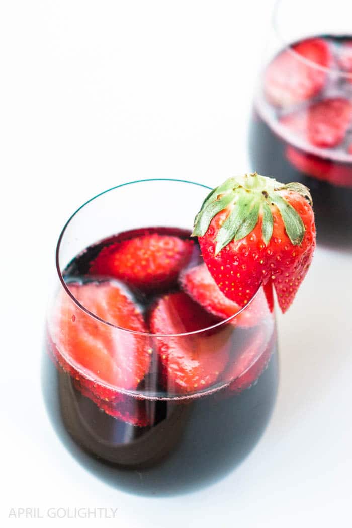 Strawberry Red Wine Cocktail