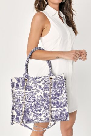 Statement Bag in blue and white