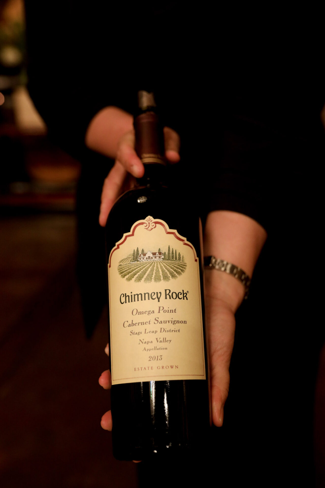 A bottle of Napa Cabernet Sauvignon from Chimney Rock