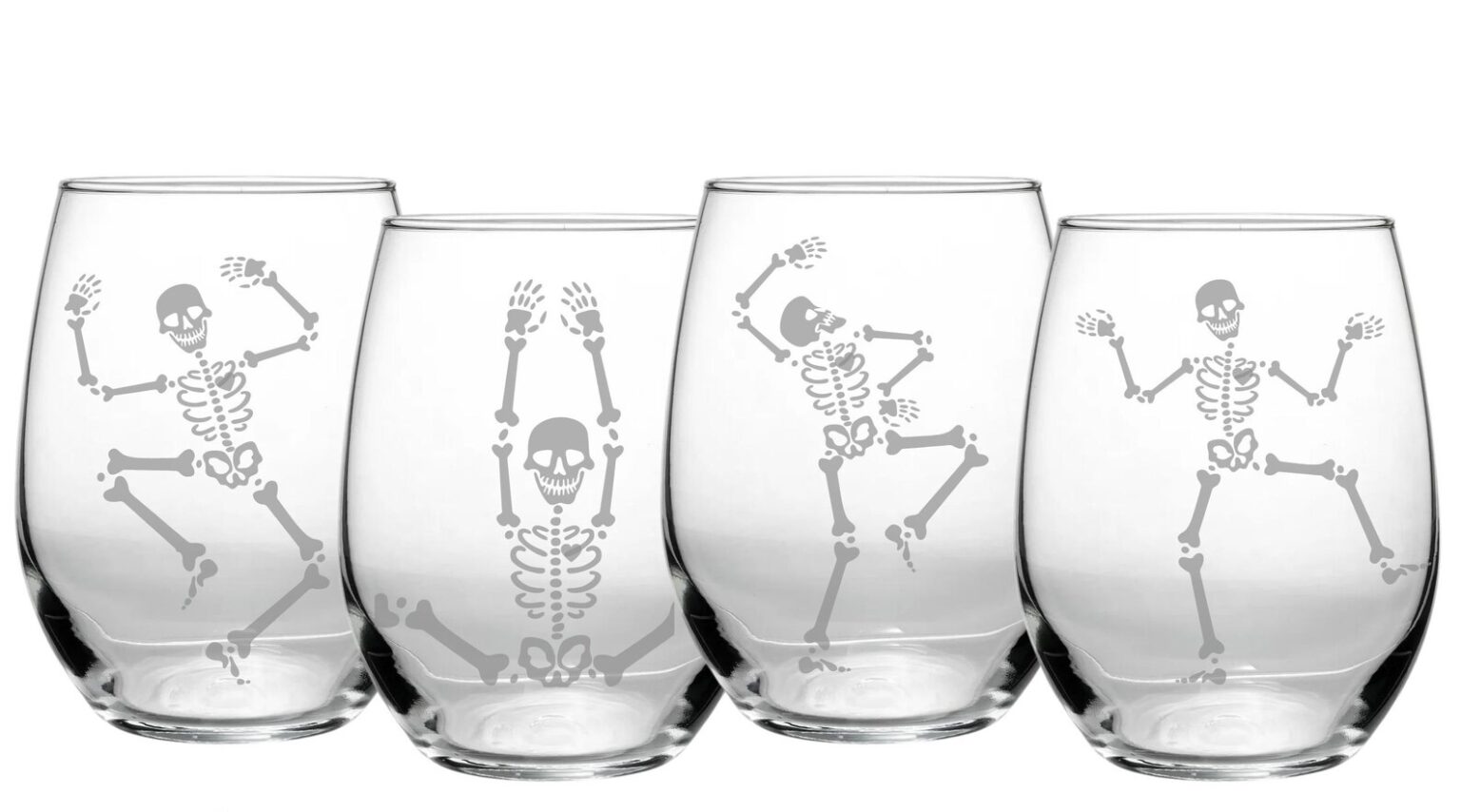 8 Skeleton Wine Glasses for Fun, Spooky Sips Wine with Paige