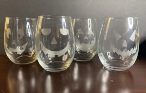 Jack O Lantern Wine Glass Set