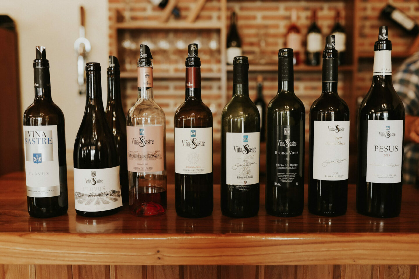 A lineup of Spanish red wines in Spain