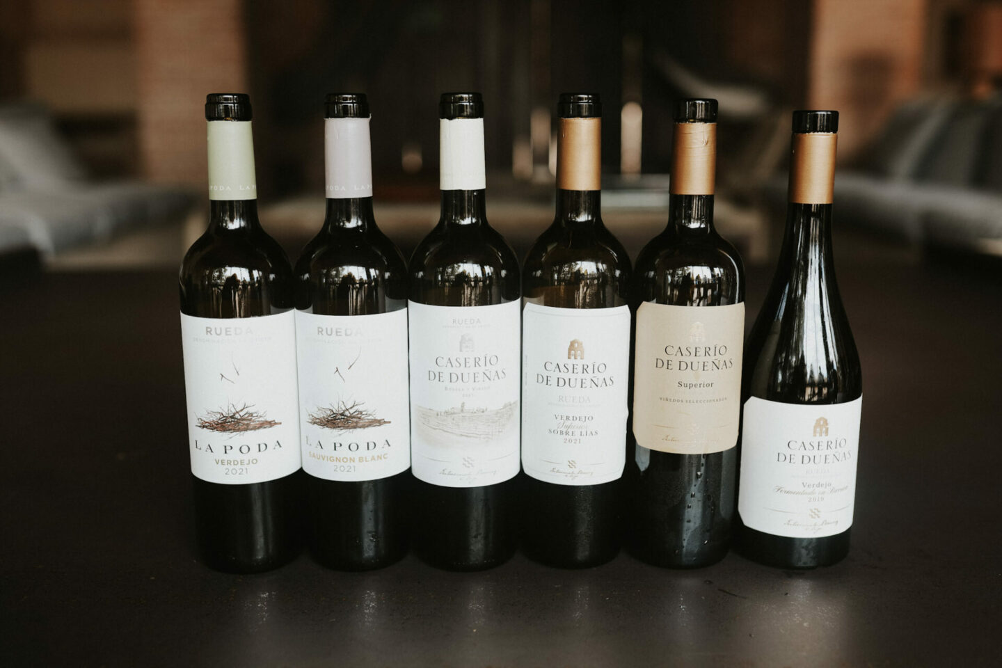 A lineup of Spanish white wines