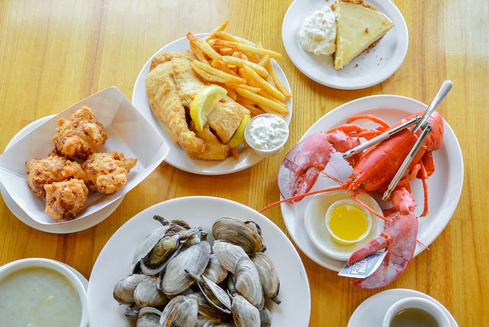 Seafood plates displayed on a table