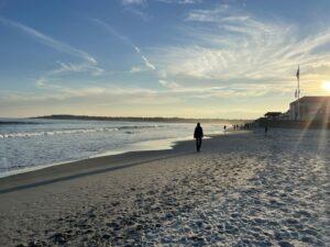 Narragansett Beach at golden hour