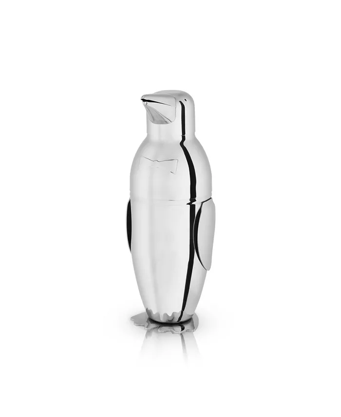 silver penguin cocktail shaker