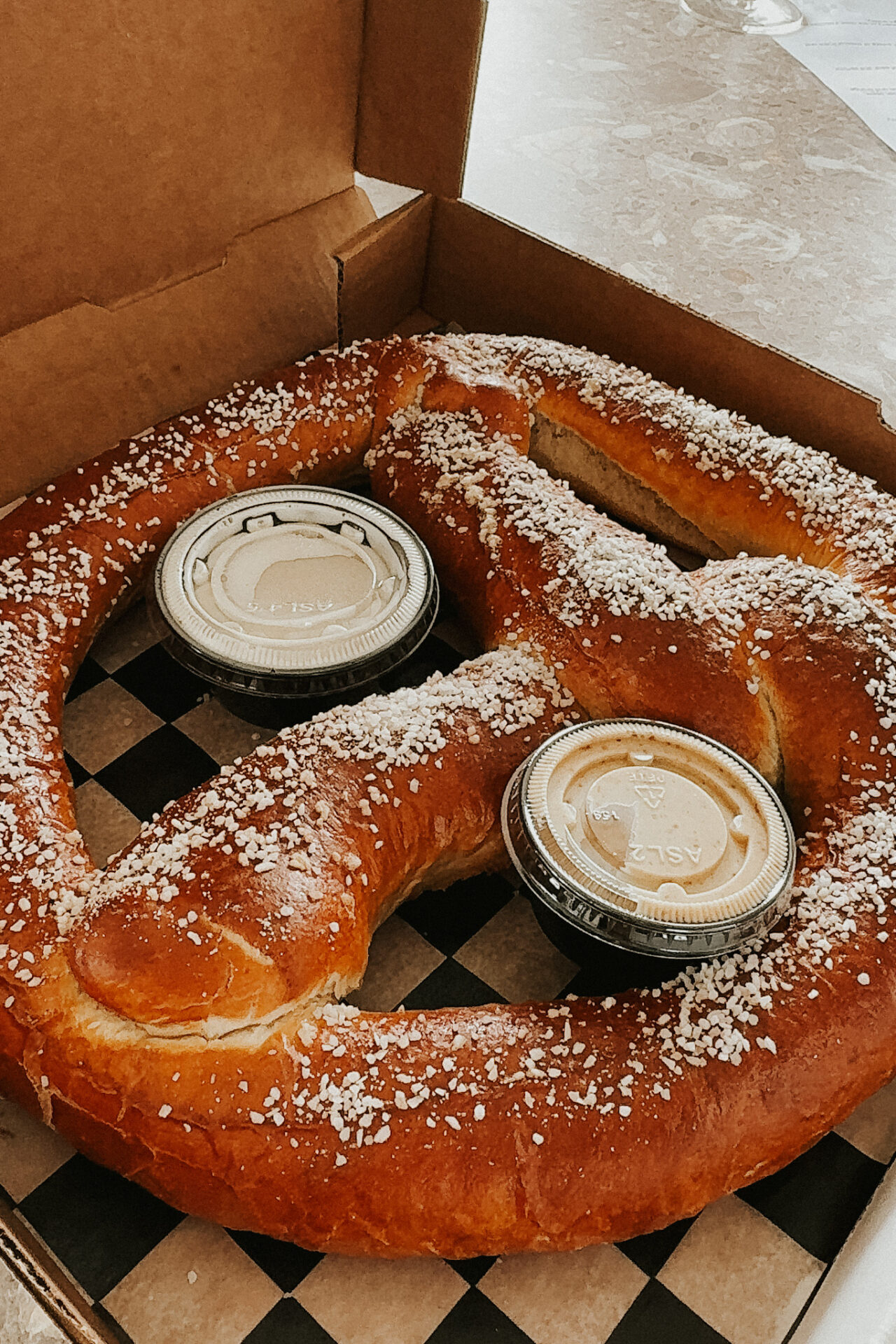 Giant Soft Pretzel at Three Brothers Winery