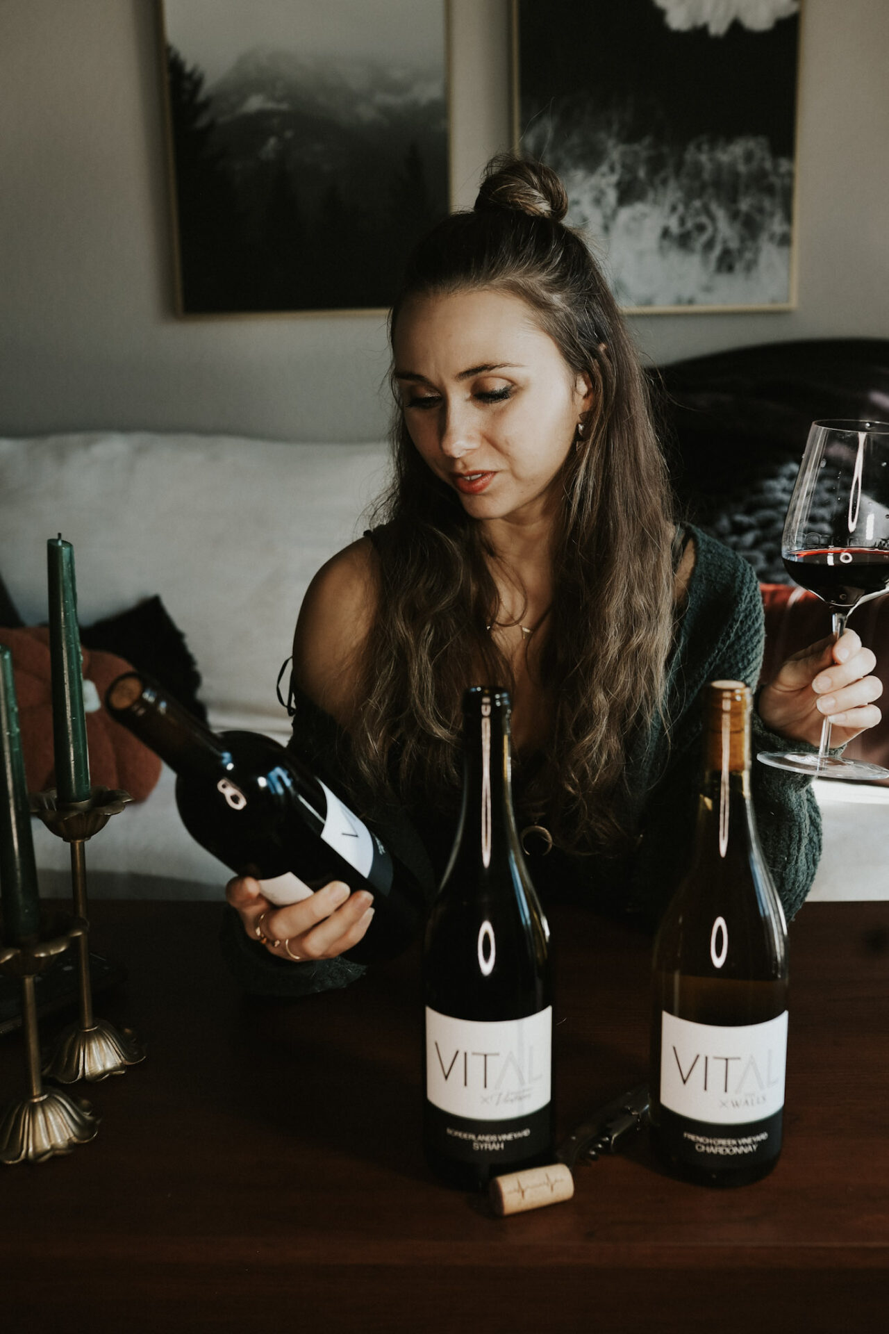 Paige drinking VITAL Wines