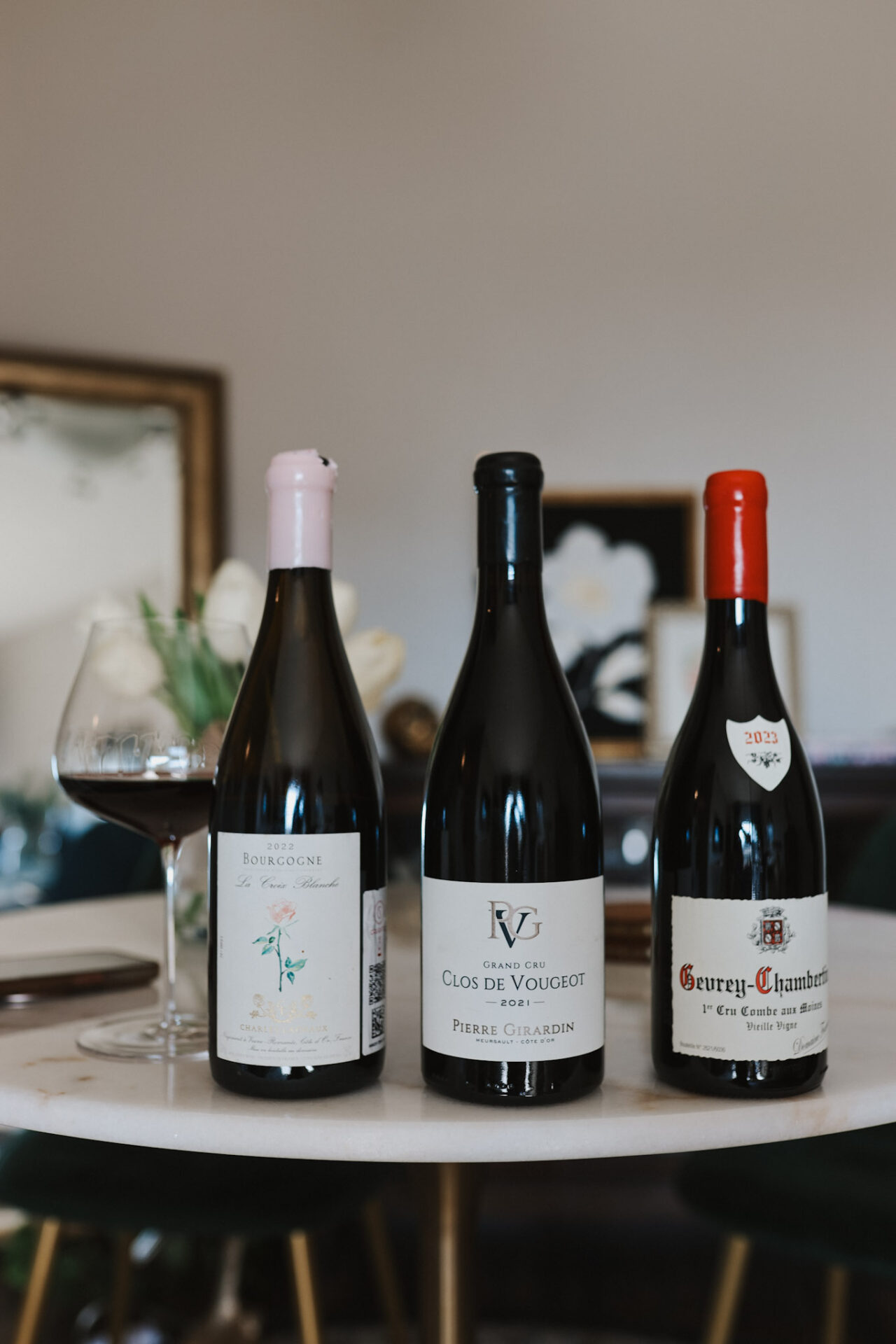 3 bottles of Bourgogne Wine - Grand Cru and Premier Gru Bourgogne Pinot Noir Burgundy