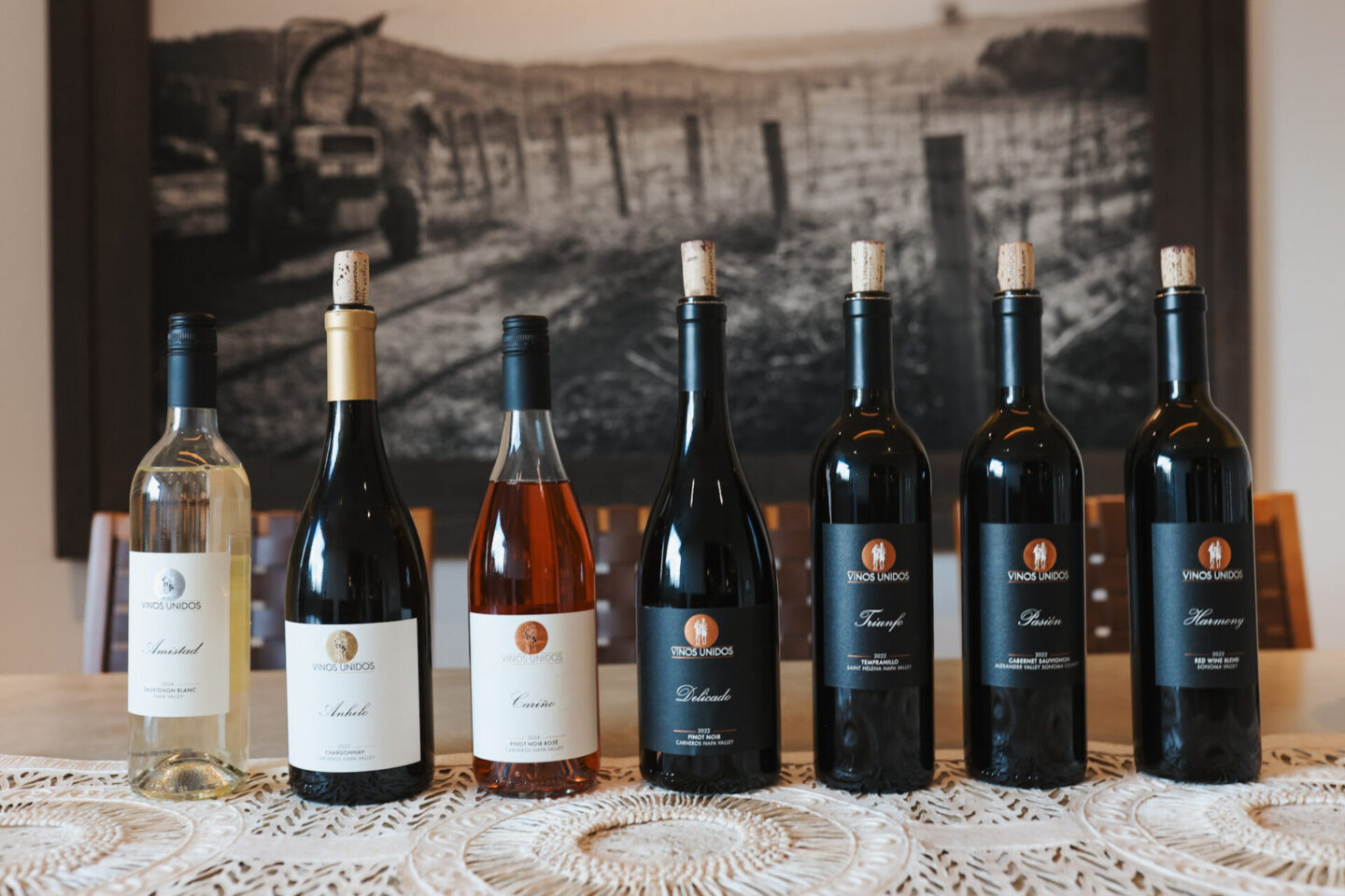 Vinos Unidos Wines lined up