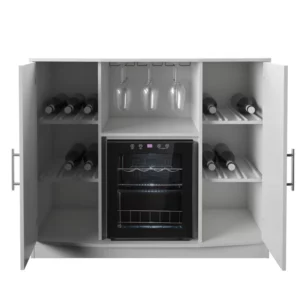 Built in wine fridge in cabinet
