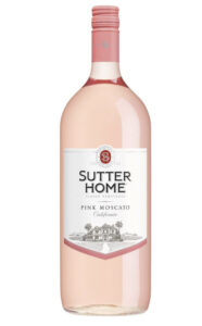Lite pink bottle of wine